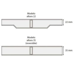 Rejilla transversal blanco para curvas reversible 295mm Astralpool. 00222