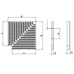 Placa esquina canal rebosadero 90o 22x295mm Astralpool. 22381