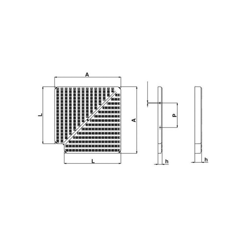 Placa esquina canal rebosadero 90o 35x195mm Astralpool. 22383
