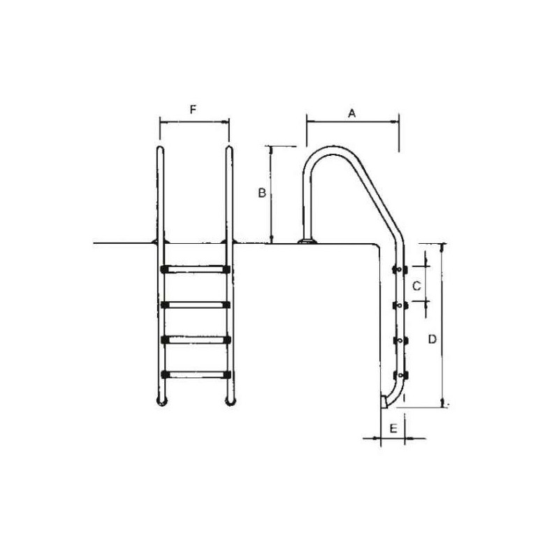 Escalera modelo Standard - 4 peldaños Astralpool