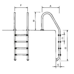 ESCALERA STANDARD 3 PELDAÑOS LUXE. 05477