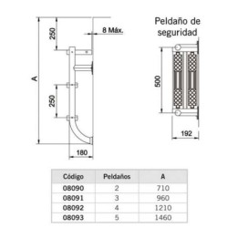 PARTE INFERIOR ESCALERA PARTIDA PELDAÑOS 1 LUXE+1 SEG.. 08090