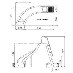 TOBOGAN CURVADO IZQUIERDA 1,78 M. 00089