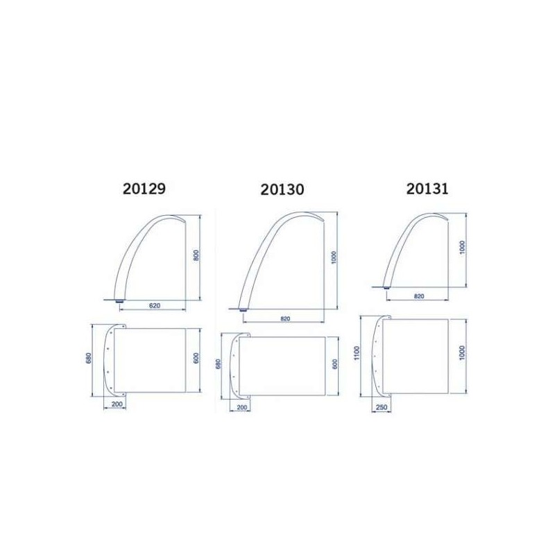 CORTINA ARCO - INOX ANCHO 600 mm, ALTO 800 mm. 20129