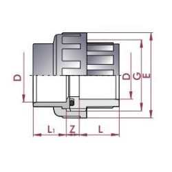 Enlace tres piezas PVC D.63 Cepex