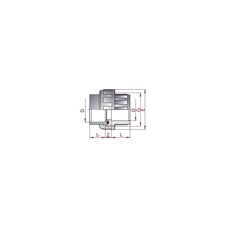 Enlace tres piezas PVC D.63 Cepex