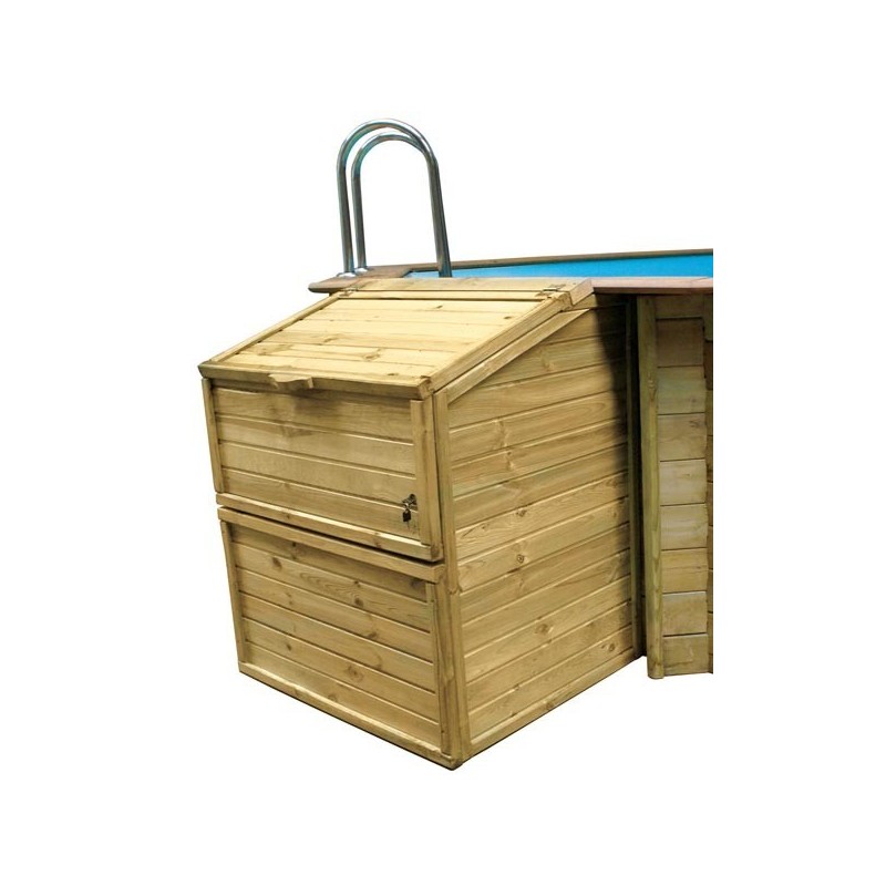 Caseta filtración piscina madera 143 cm Gre. 787249