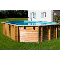 Piscina elevada de madera ovalada Avocado 656 x 456 x 131 cm Gre. 790203