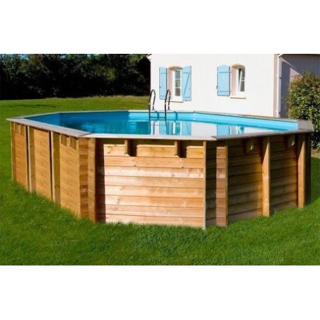 Piscina elevada de madera ovalada Avocado 656 x 456 x 131 cm Gre. 790203