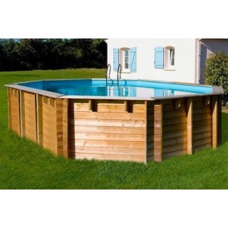 Piscina elevada de madera ovalada Orange 755 x 456 x 146 cm Gre. 800007