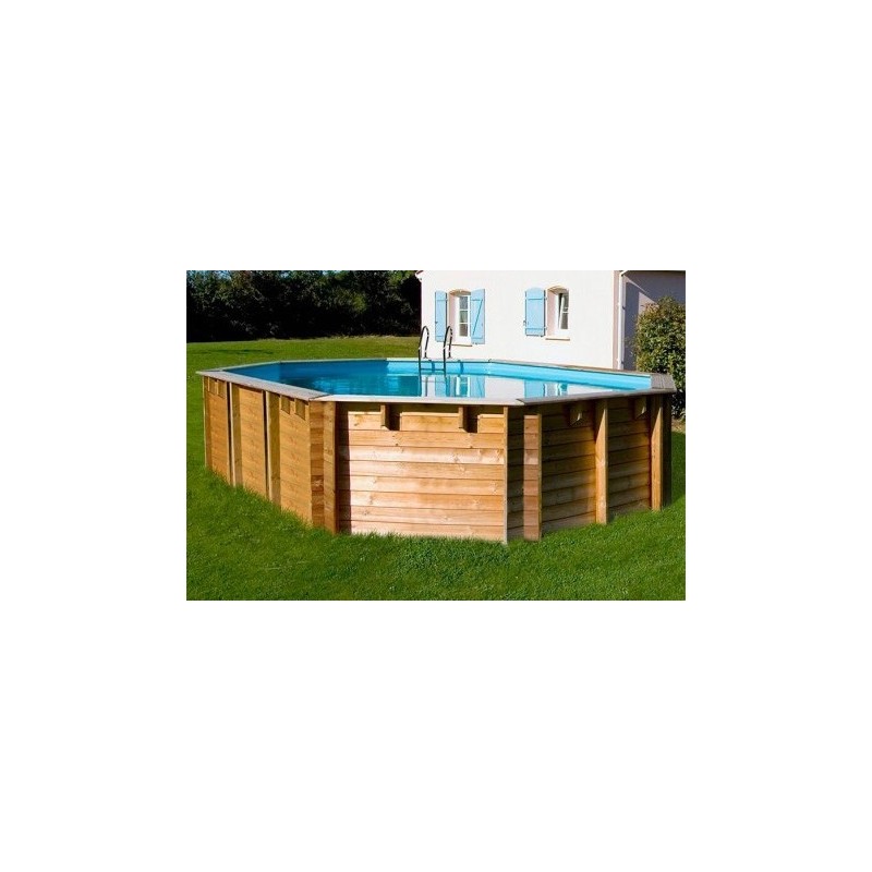 Piscina elevada de madera ovalada Orange 755 x 456 x 146 cm Gre. 800007