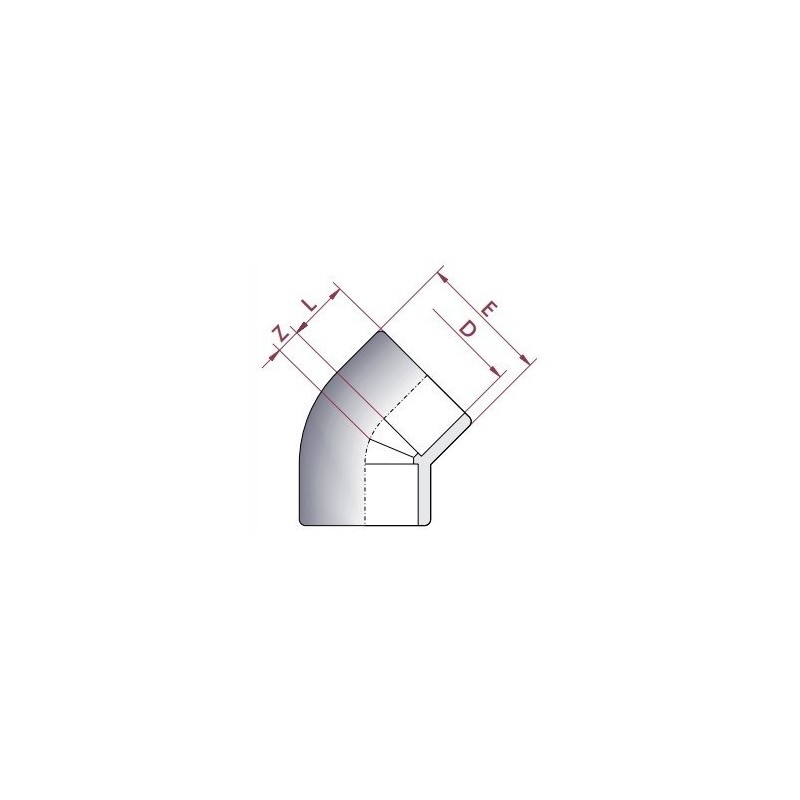 Codo PVC Diámetro 140 45o Cepex. 01756