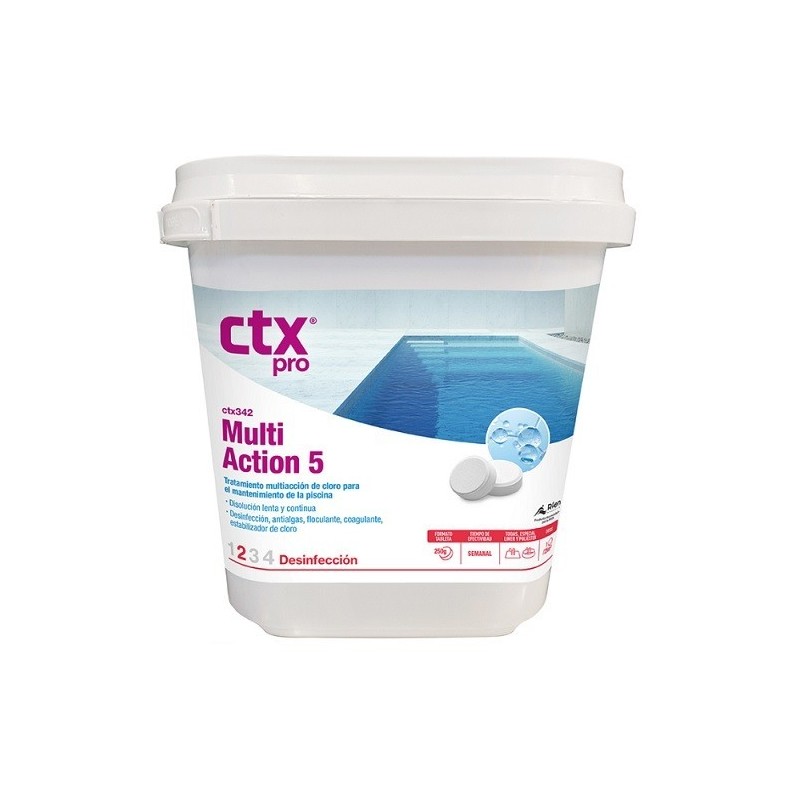 CTX 342 Multiacción 5 Cloro en tabletas 1KG 0% BORICO. 76818