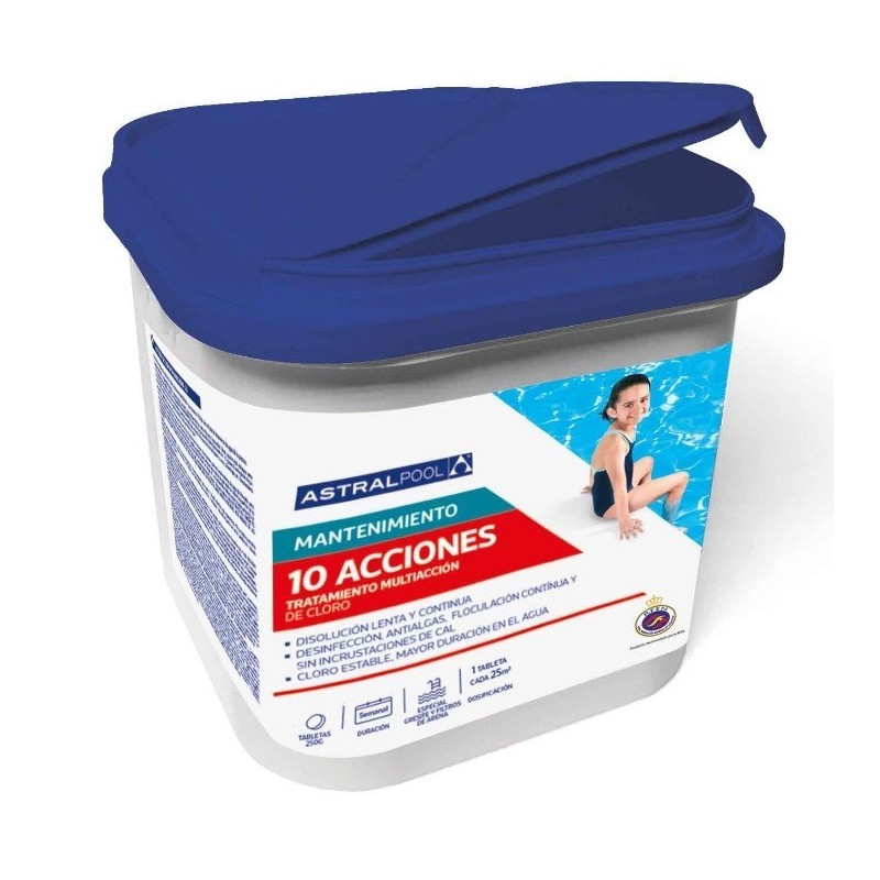 MULTIACCION 10 EN TABLETAS DE 250 GR. 5 Kg. ASTRALPOOL. 75158