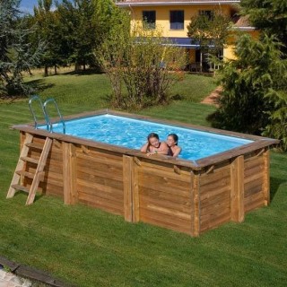 Piscina elevada de madera rectangular Marbella 2 - 420 x 270 x 117cm Gre. 7900962